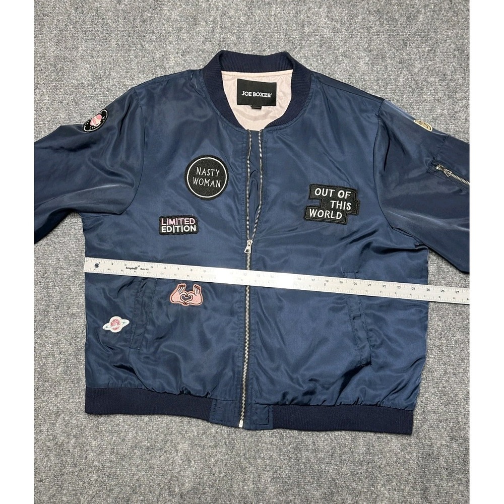 Joe Boxer Jacket Womans Medium Limited Edition Navy Blue Bomber Y2K Fashion - Picture 3 of 7